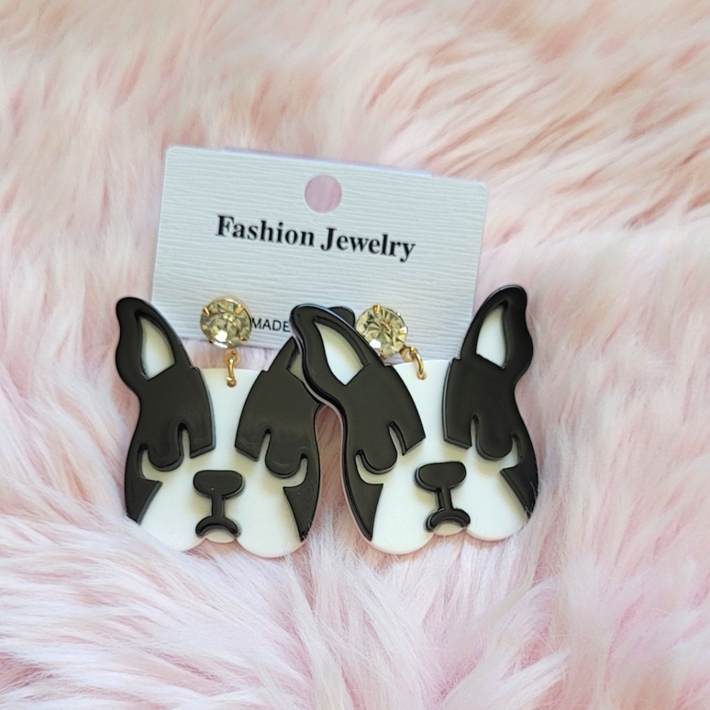 Adorable Boston Terrier Earrings